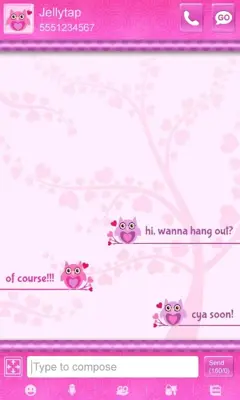 Love Owls Pink GO SMS android App screenshot 3